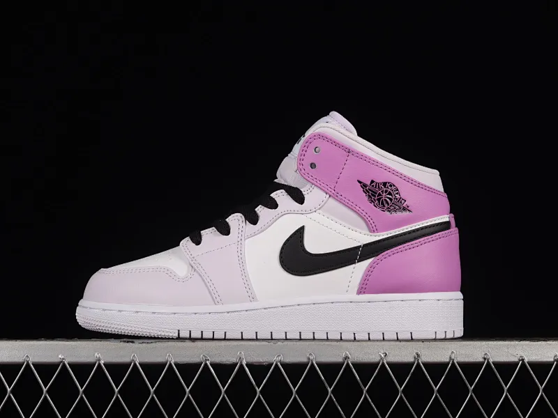 All categories Air Jordan Jordan series basketball shoes Air Jordan 1 Mid G version pure original Air Jordan 1 Mid GS AJ1 Joe 1 gradient grape purple mid-top basketball shoes DQ8423-501